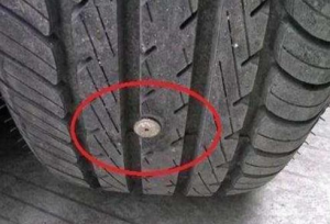 Nail on tire
